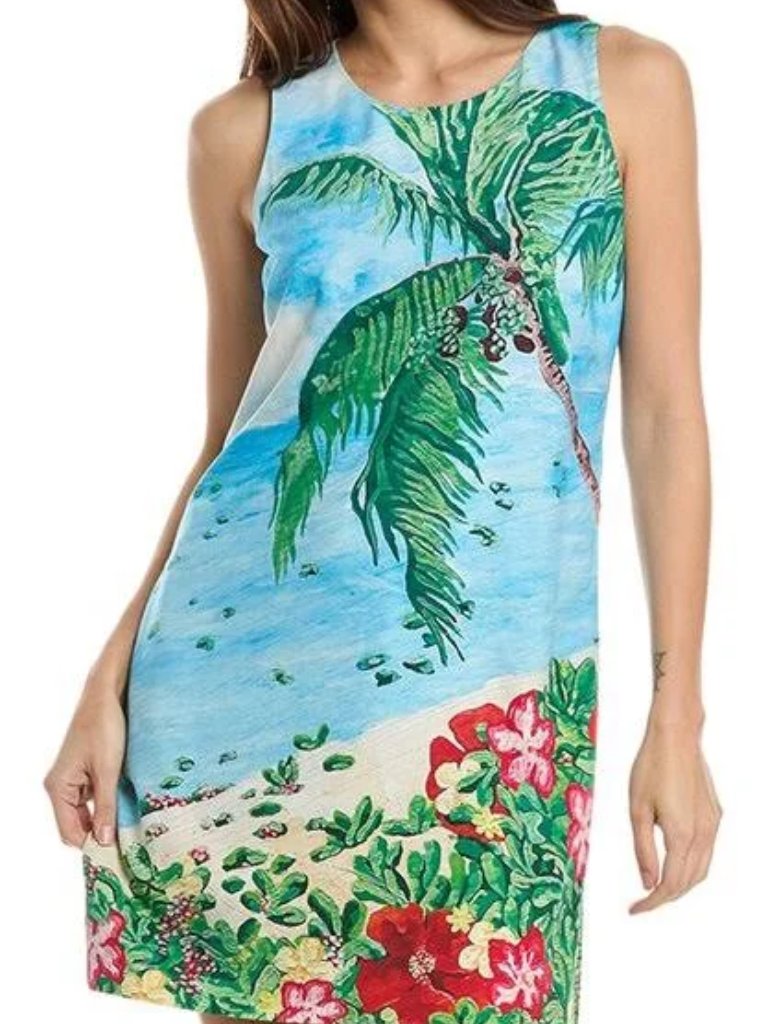 Nwt Tommy Bahama Women's Artist Series Coastal Comforts Silk Shift Dress Xs